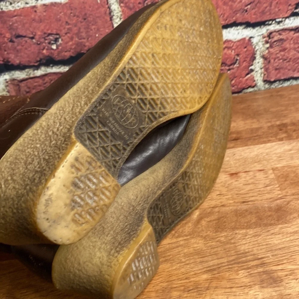 Pajar Brown Genuine Shearling Lining Short Slip On Zip Up Warm Boots Size 7 - Picture 11 of 17